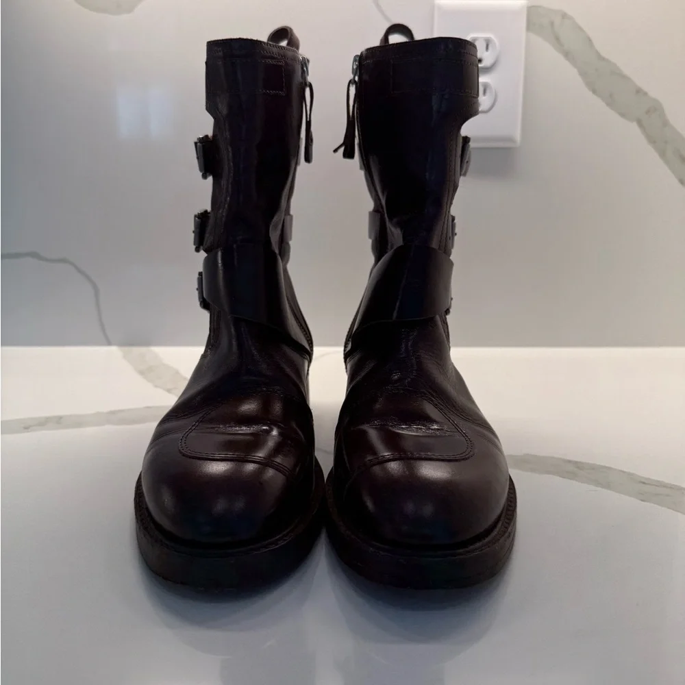 We The Free Dark Brown Buckle Combat Boots - Picture 6 of 11